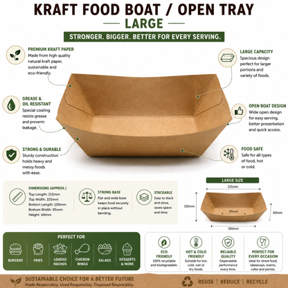 The Ultimate Eco-Friendly Kraft Food Tray | Sturdy & Leak-Proof