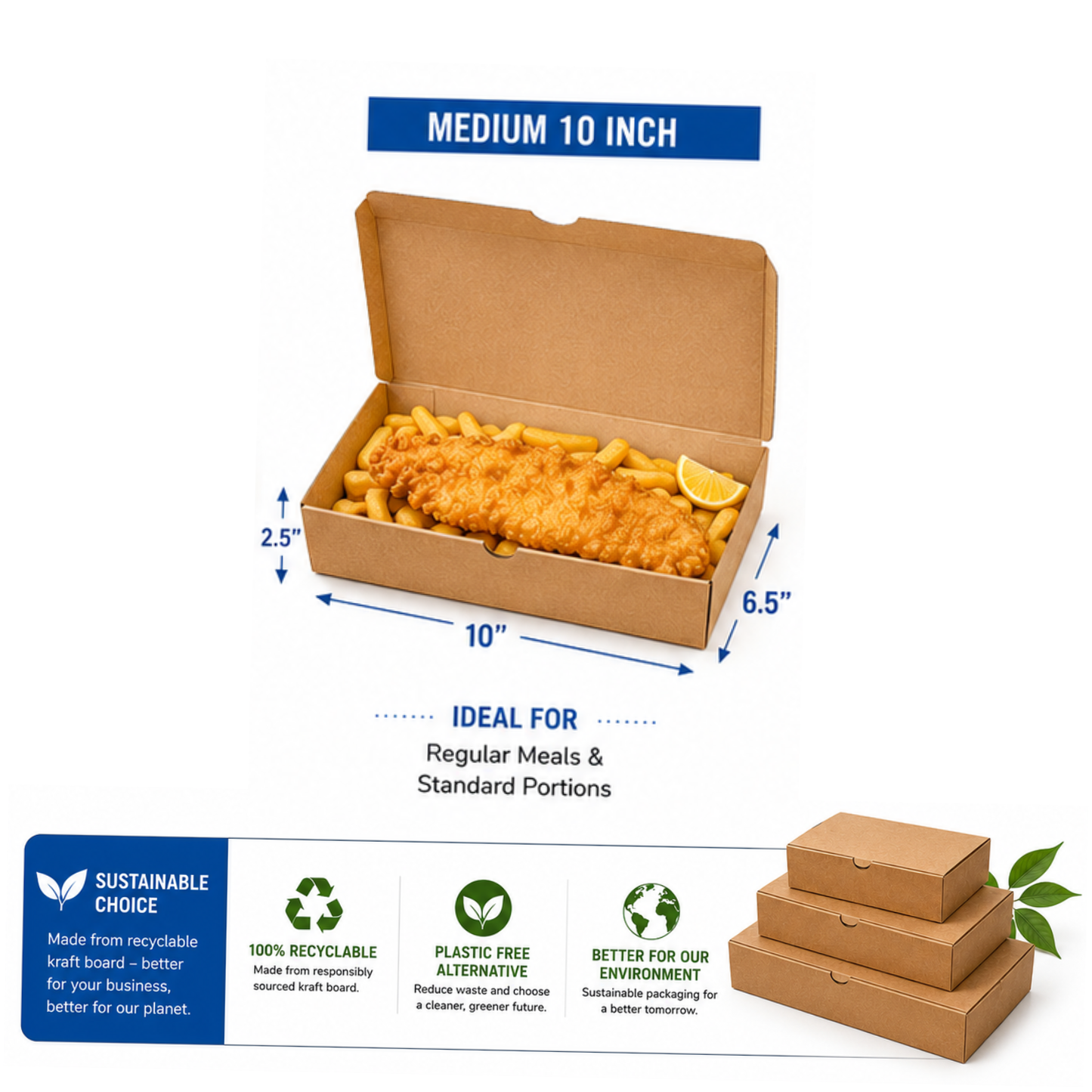 Plain Brown Fish and Chips Box