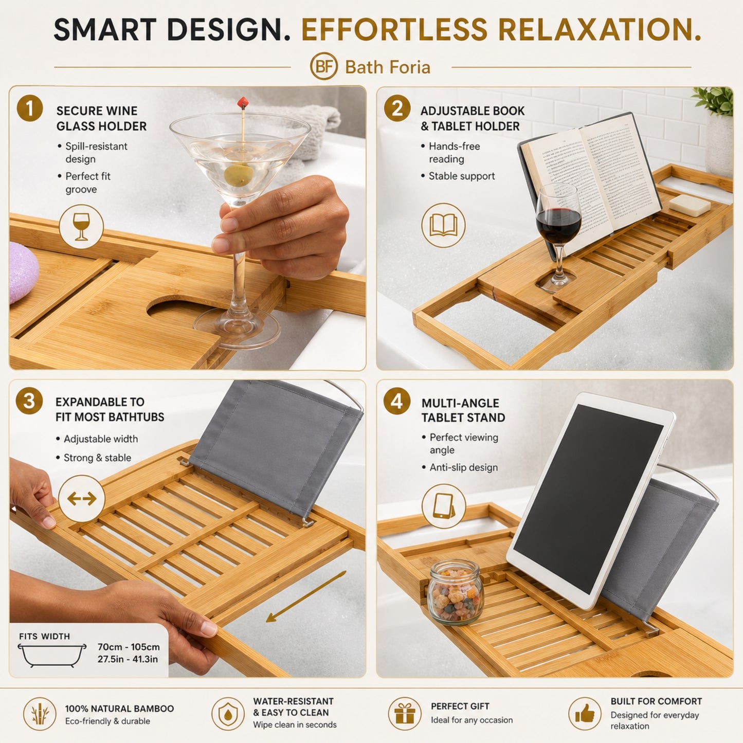 Premium Quality Wooden Bath Caddy