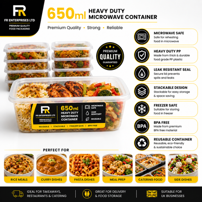 Heavy Duty Microwave Container with Lids