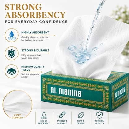 Sadeel /Alin Al Madina Facial 2 PLY Tissue Box- 6x5
