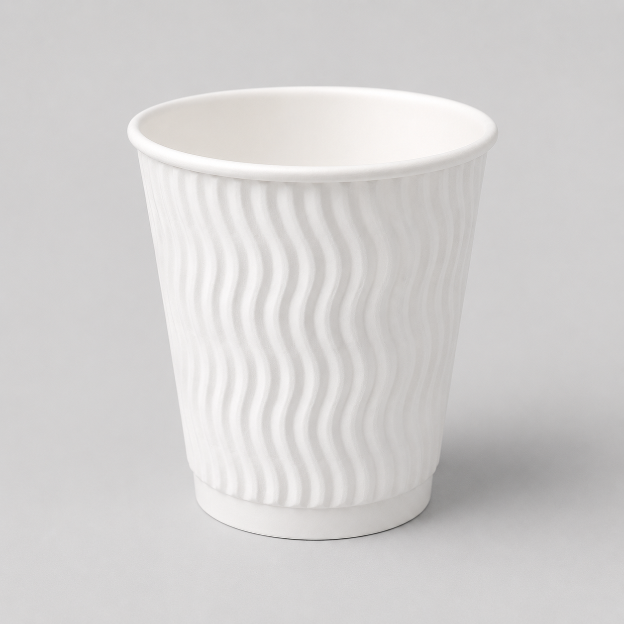 7oz White Ripple Coffee Cups - Single Wall
