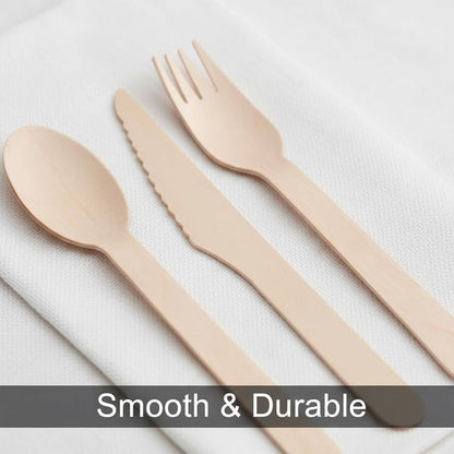 Premium Wooden Cutlery Set | Heavy-Duty Disposable Cutlery
