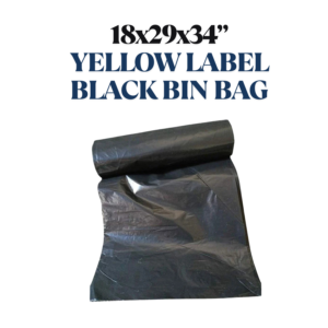 Yellow Label Black Bin Bag (18x29x34'')