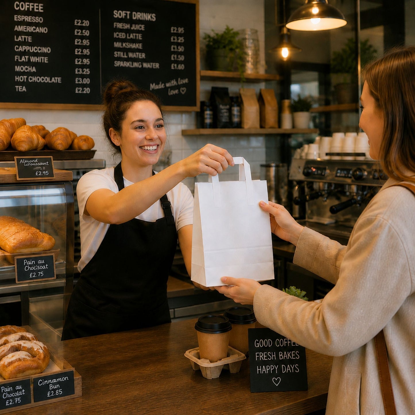 Eco-Friendly White SOS Paper Bag Large | Sustainable High-Strength Bags