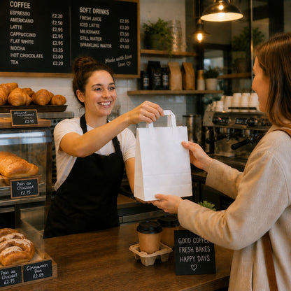 Eco-Friendly White SOS Paper Bag Large | Sustainable High-Strength Bags