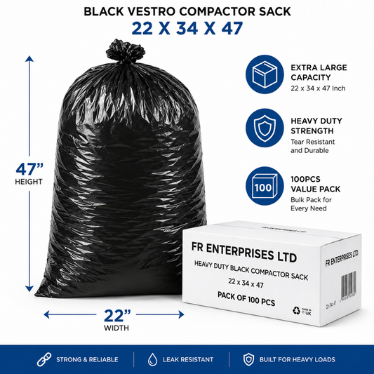 Ultra-Strong Heavy Duty Compactor Sacks- 22x34x47