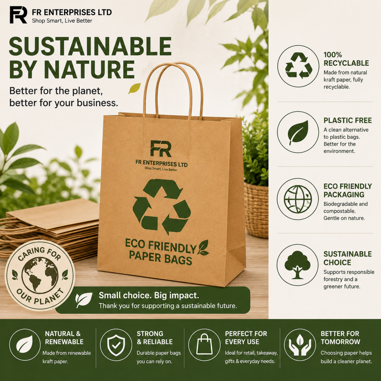 Eco-Friendly Brown Twisted Handle Paper Bags