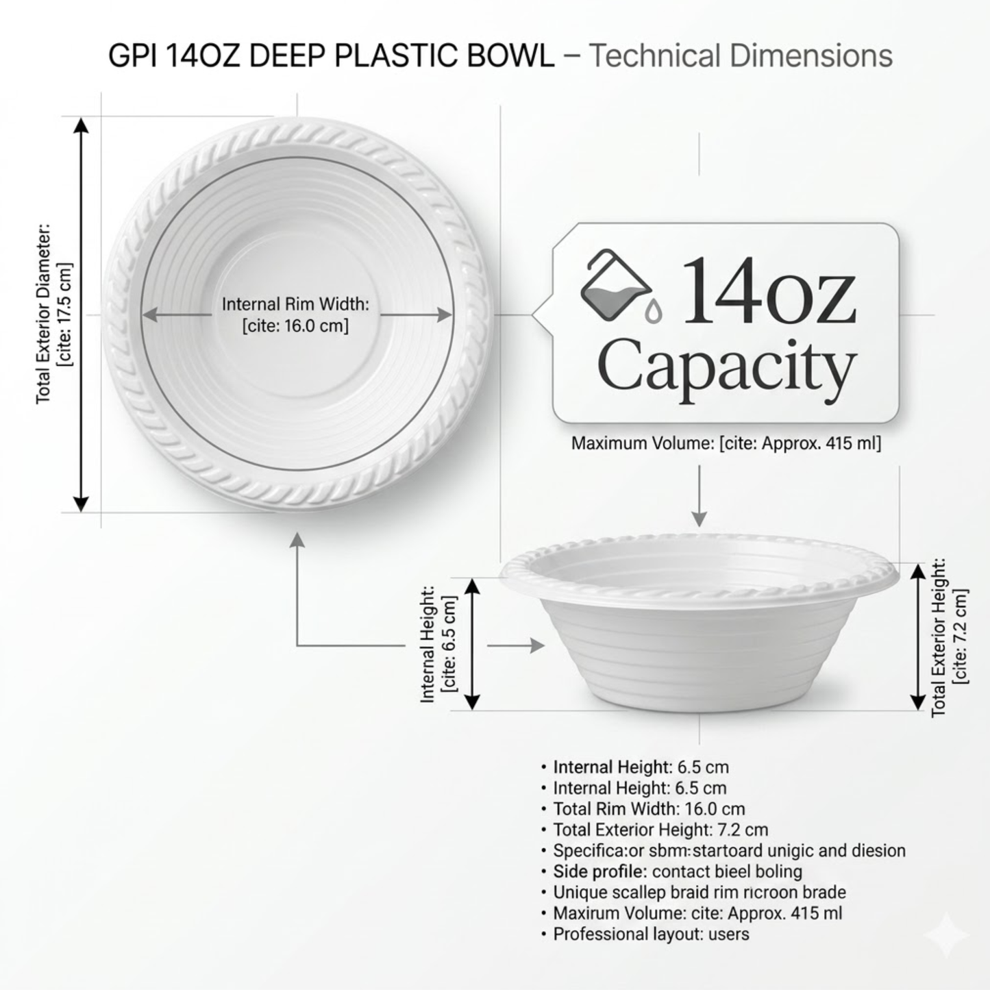 GPI Deep Plastic bowls