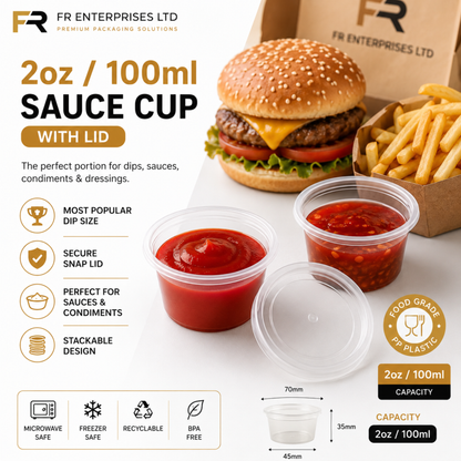 FR Heavy Duty Sauce Cups with Lids