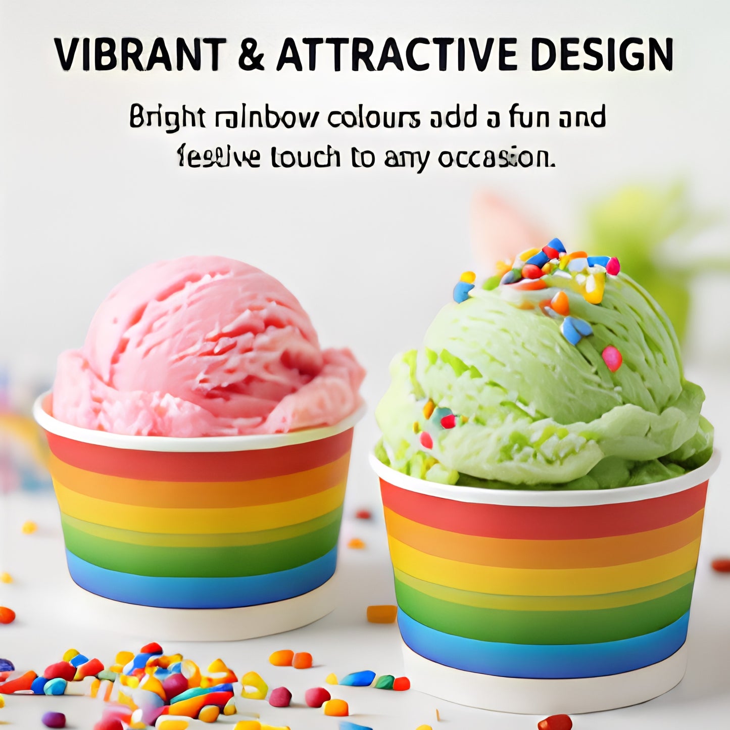 Premium 4oz Printed Ice Cream Cups | Eco-Friendly & Disposable