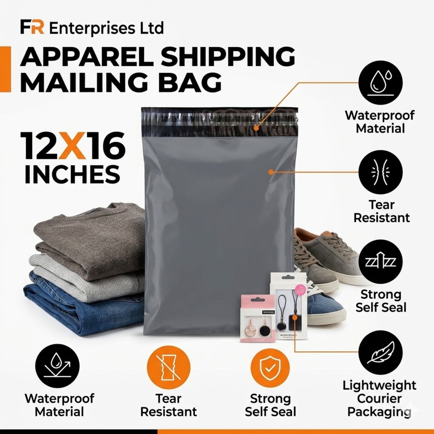 Grey Mailing Bags
