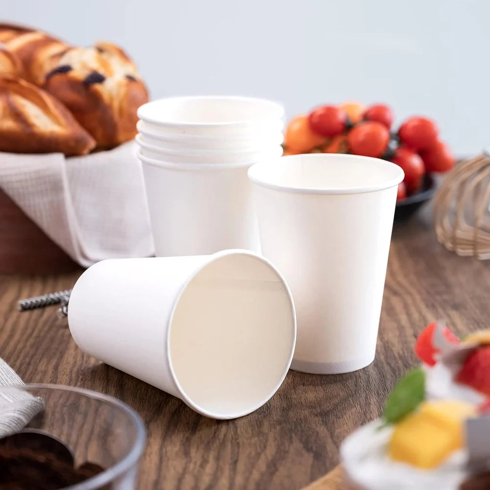 7oz Paper Cup White | Spill-Proof Lids