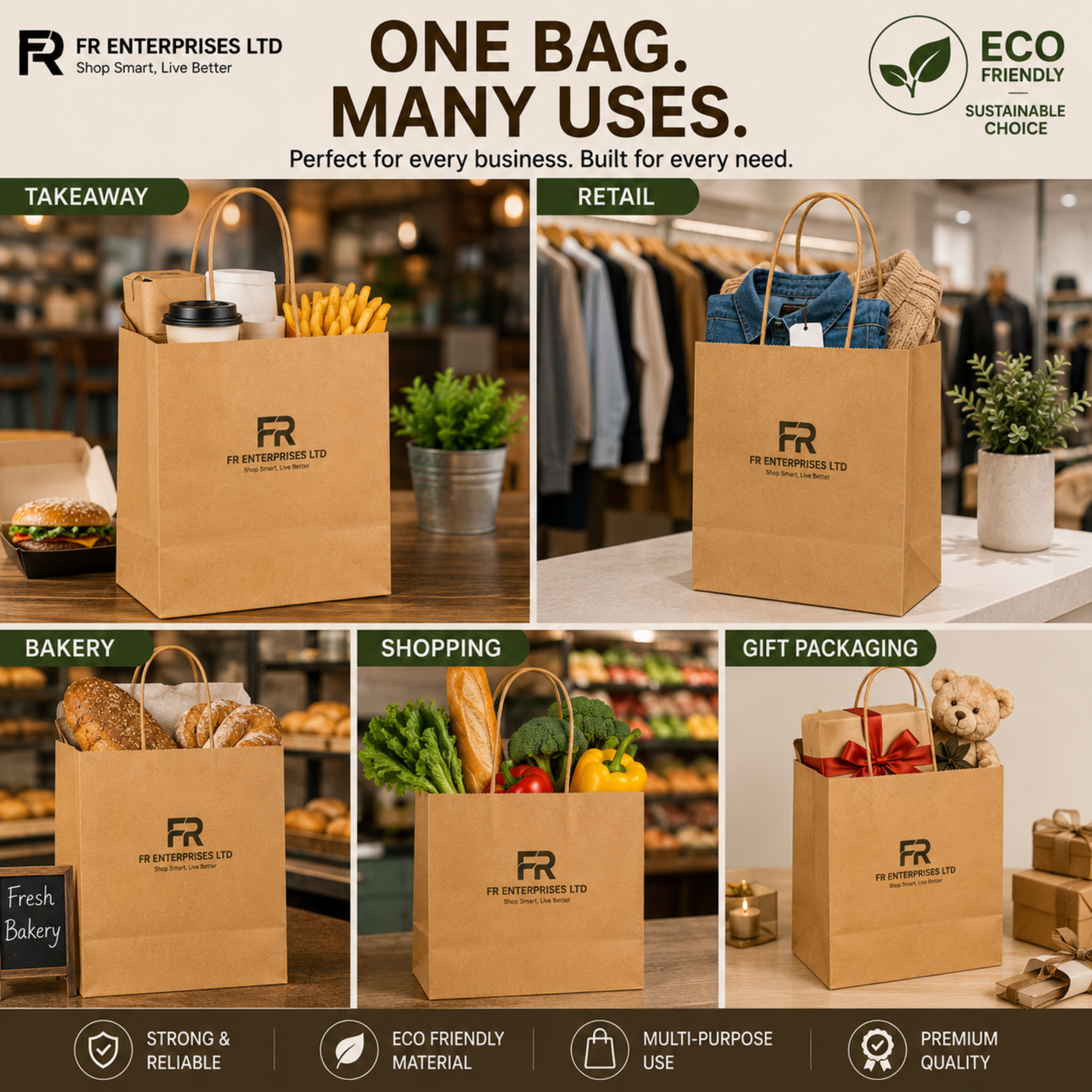 Eco-Friendly Brown Twisted Handle Paper Bags