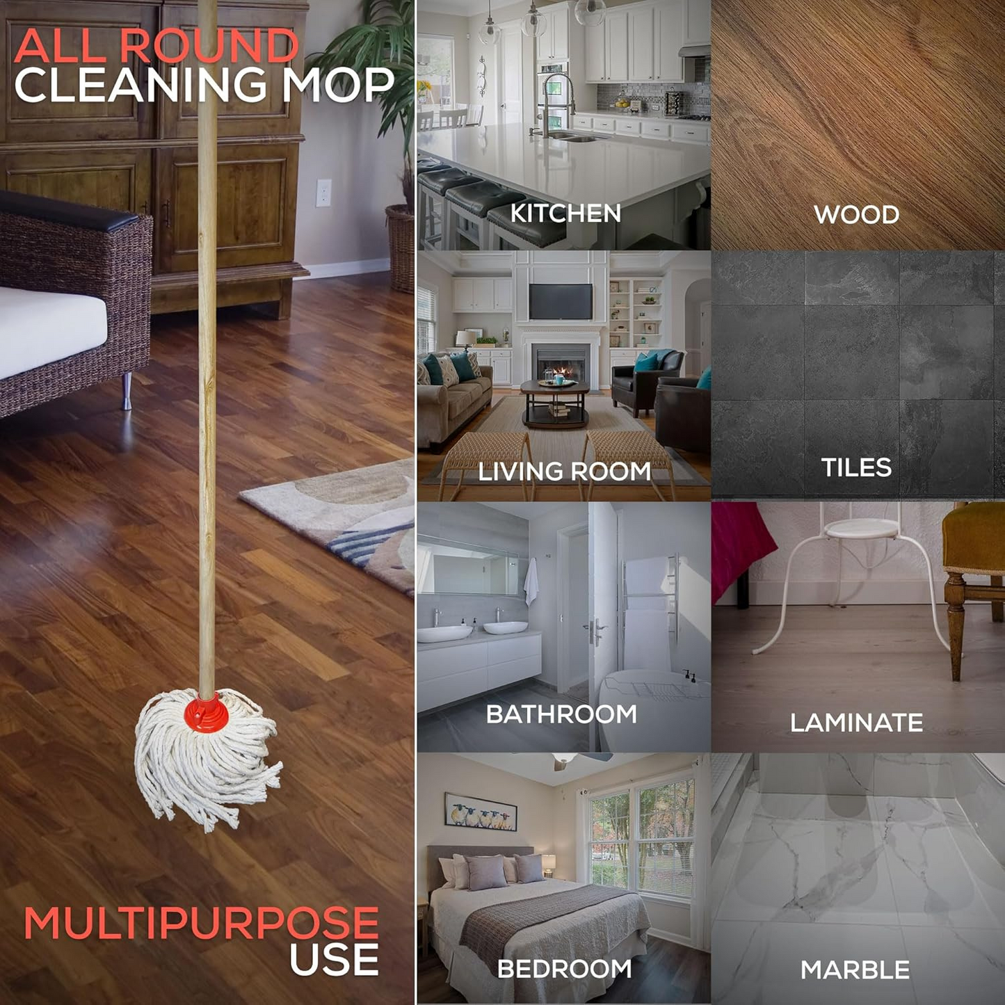 Wooden Mop Stick