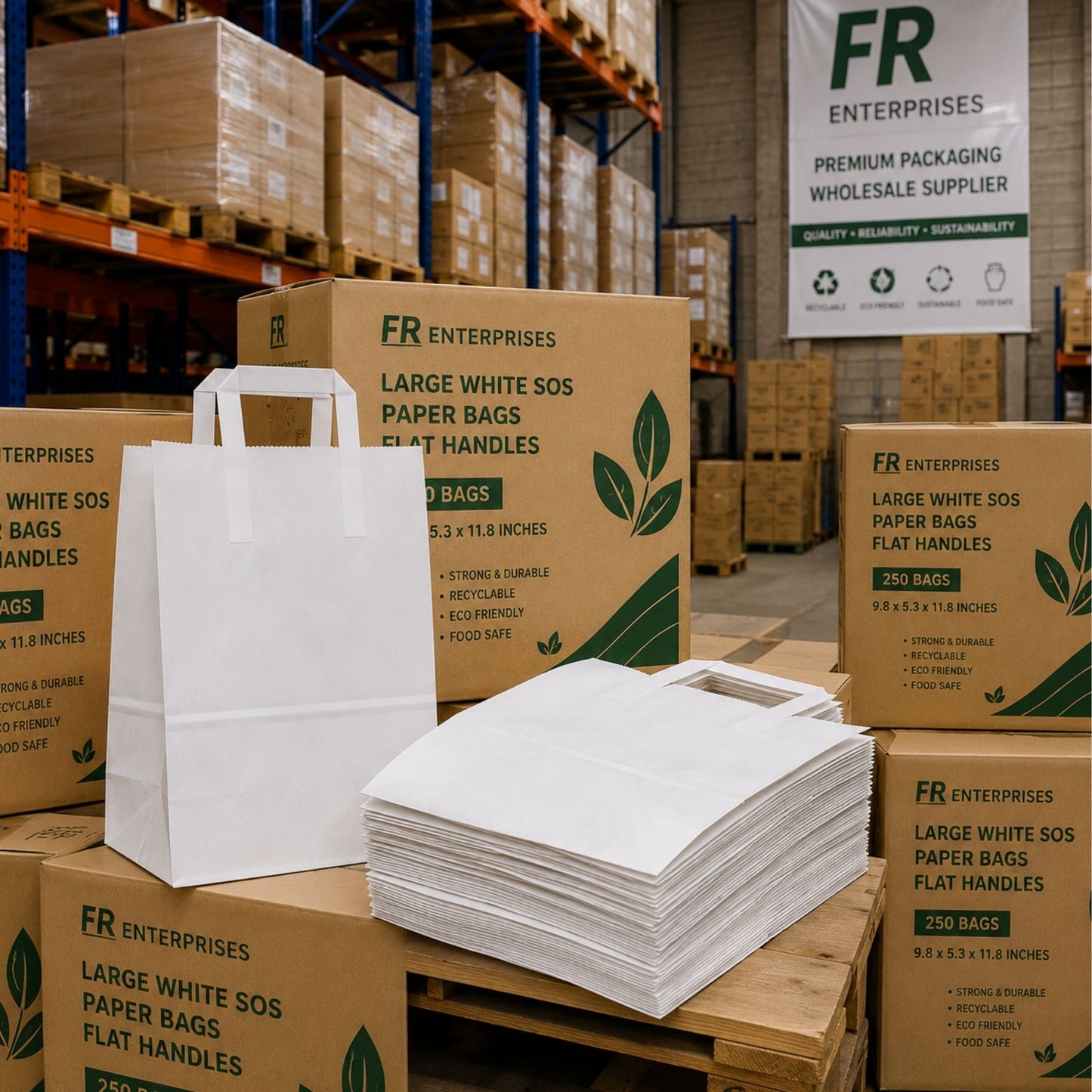 Eco-Friendly White SOS Paper Bag Jumbo | Sustainable High-Strength Bags