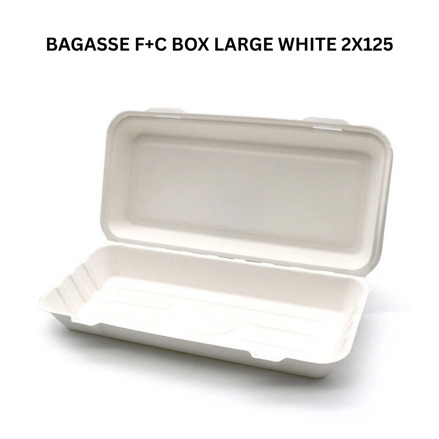 Heavy-Duty Bagasse F+C Large Box | Microwave & Freezer Safe