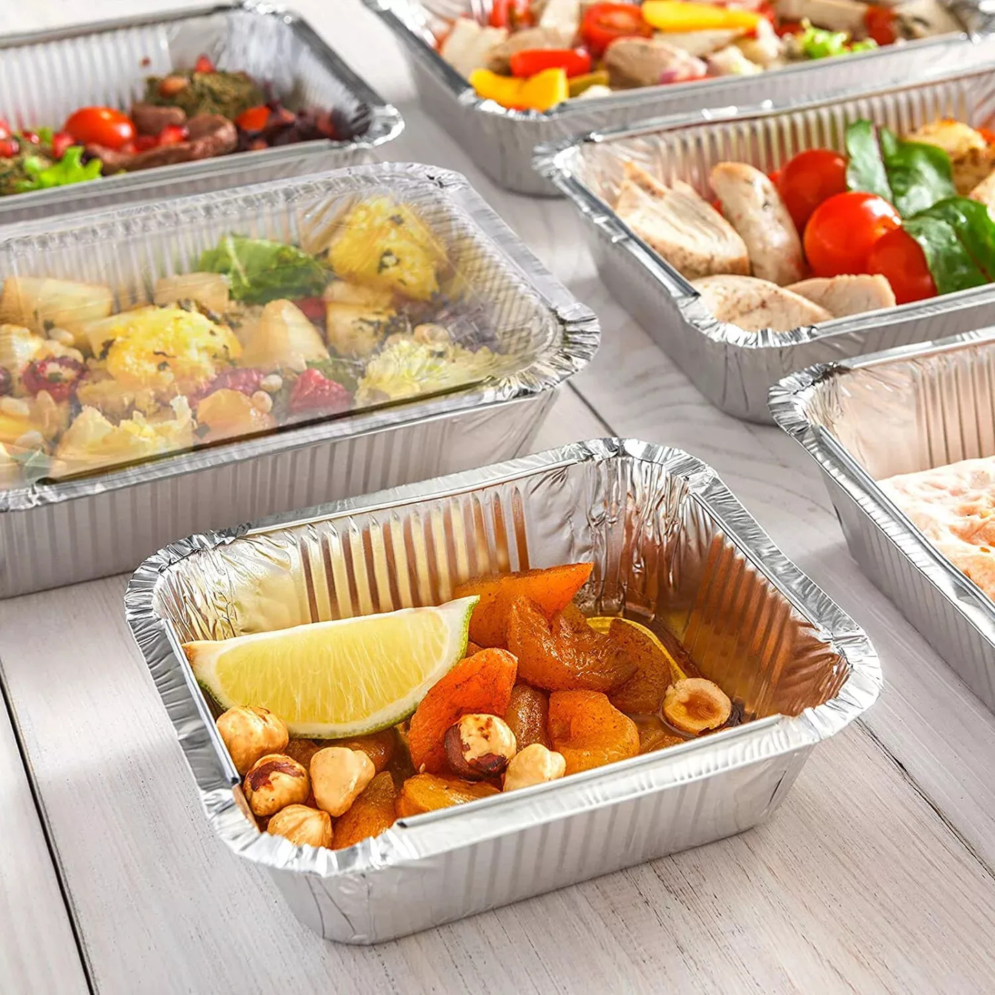 Heavy-Duty Aluminum Foil Containers with Lids No.1