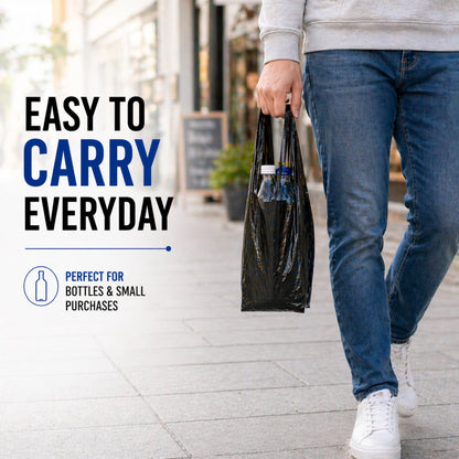 Small Heavy Duty Poly Carrier Bottle Bag-  8x13x18"