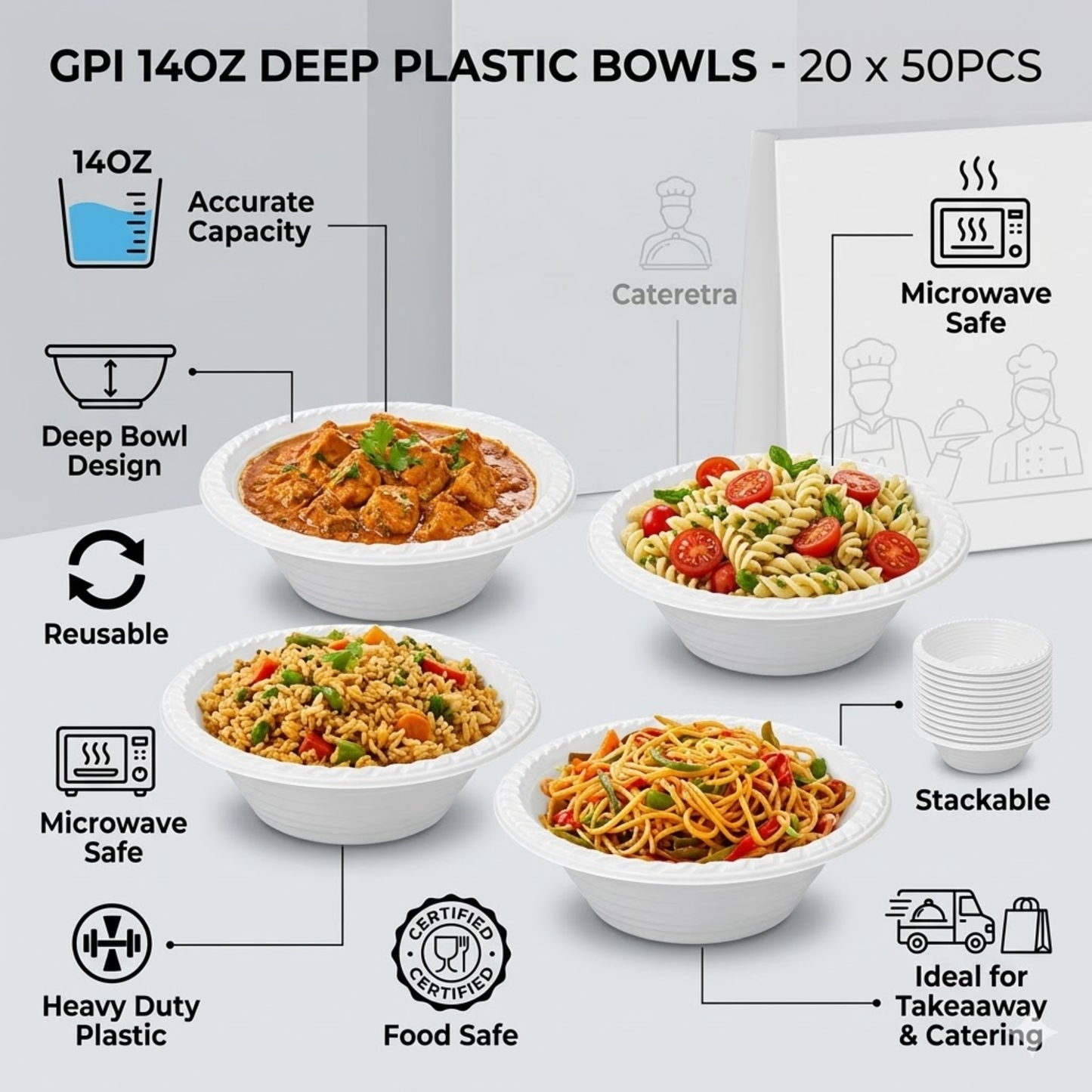 GPI Deep Plastic bowls