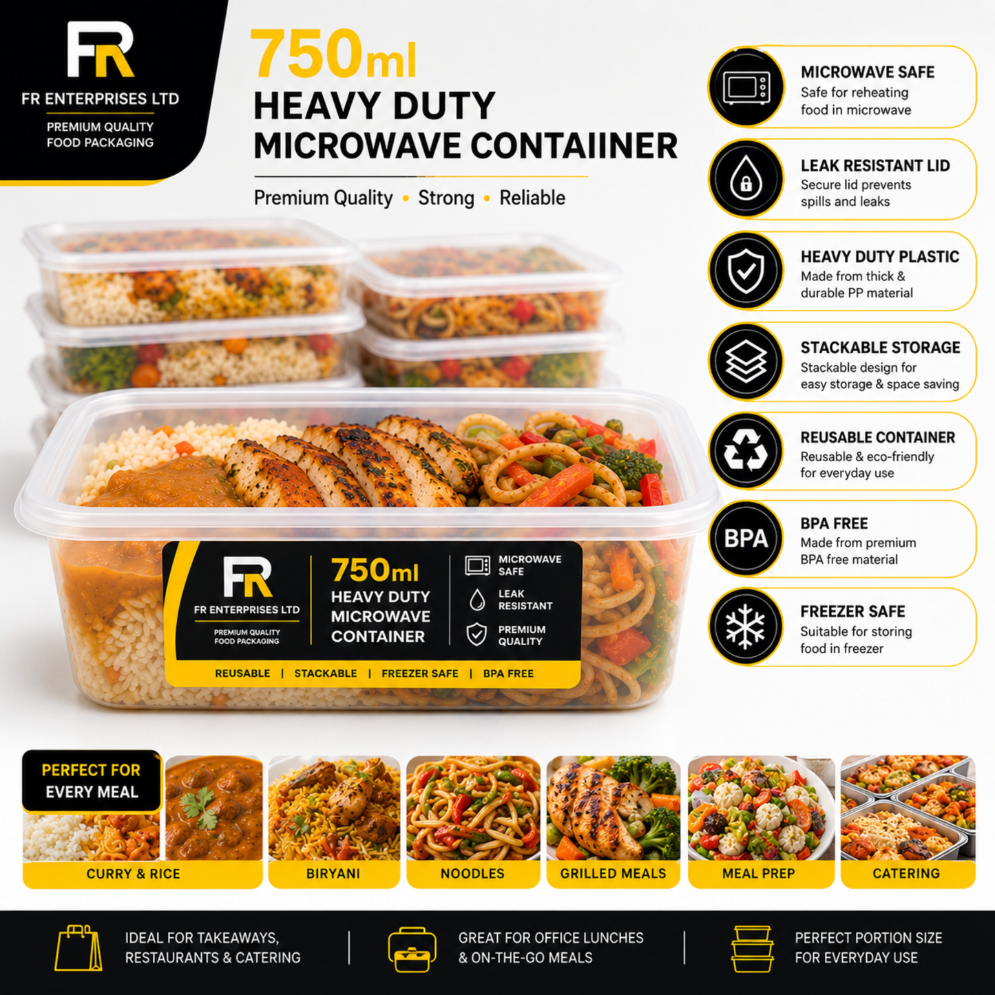 Heavy Duty Microwave Container with Lids