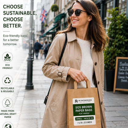Eco-Friendly Brown SOS Paper Bag Small | Sustainable High-Strength Carry Bags