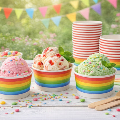 Premium 4oz Printed Ice Cream Cups | Eco-Friendly & Disposable
