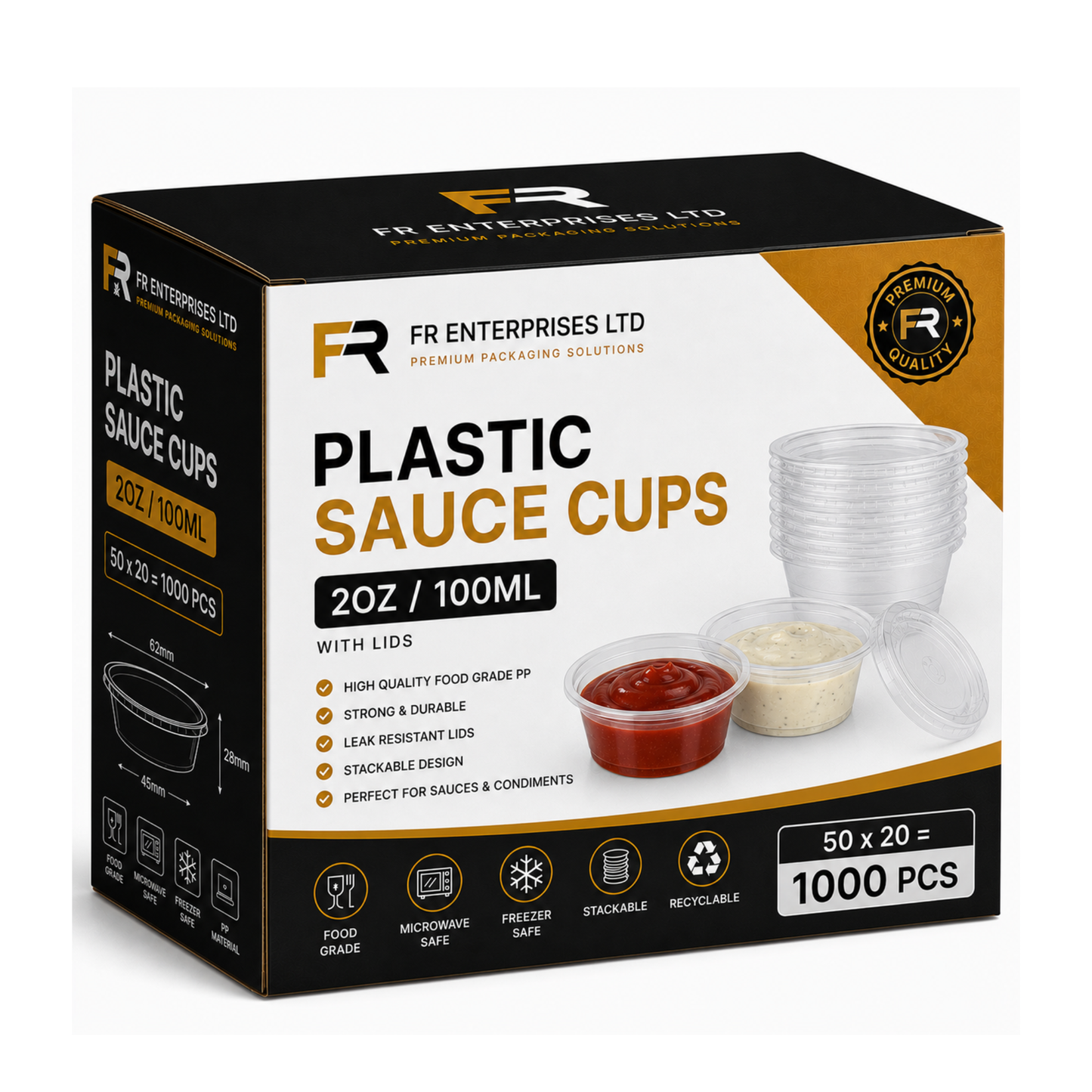 FR Heavy Duty Sauce Cups with Lids