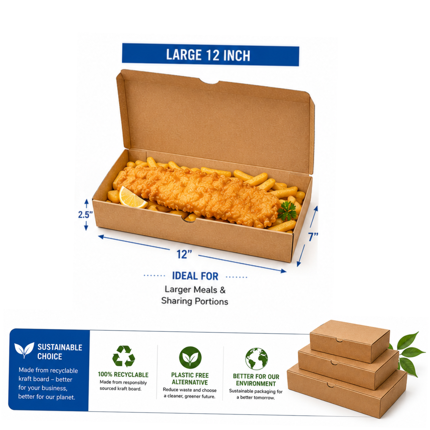 Plain Brown Fish and Chips Box