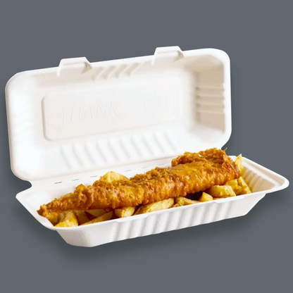 Heavy-Duty Bagasse F+C Large Box | Microwave & Freezer Safe