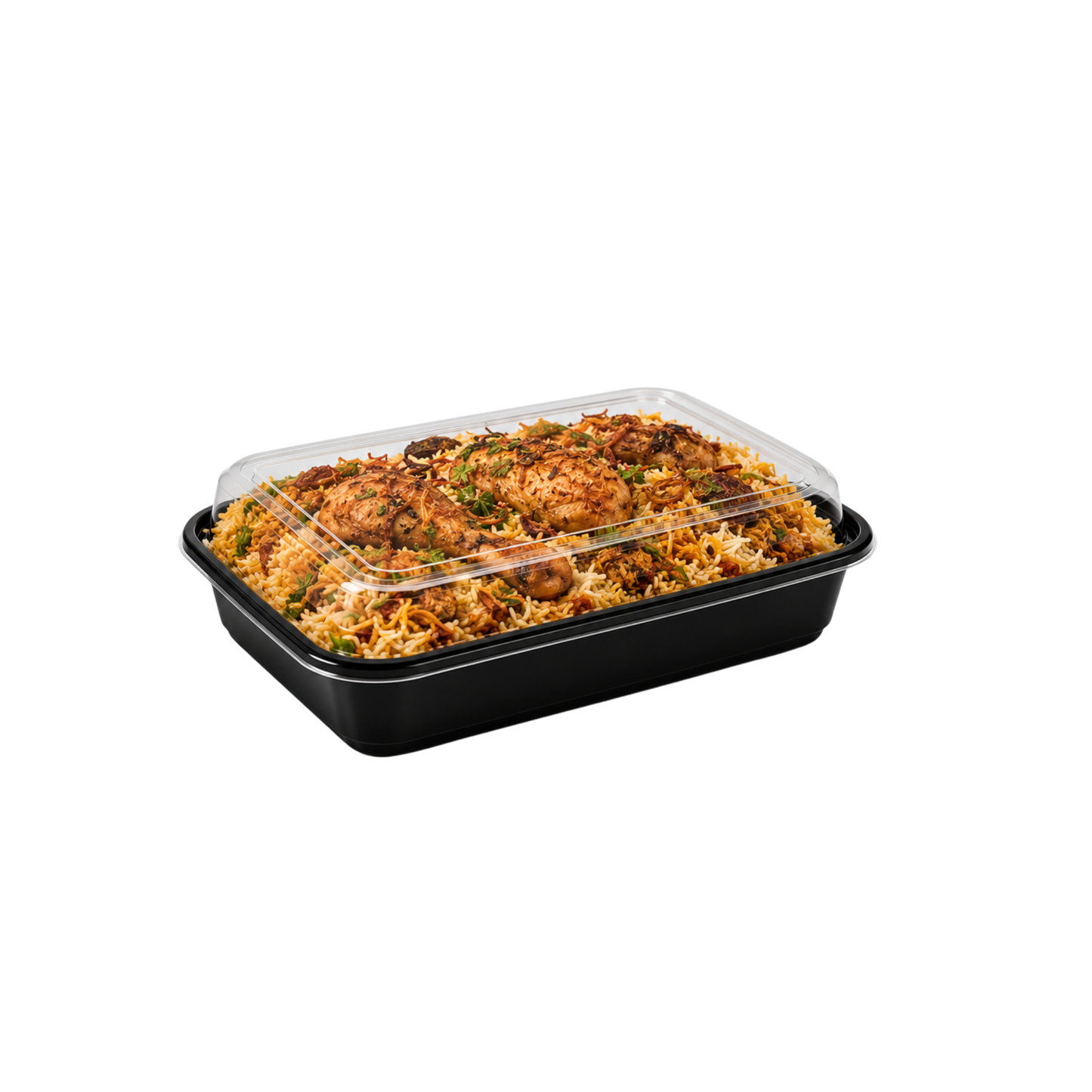 Heavy Duty Rectangular Black Base Container with Lids