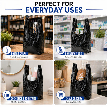 Small Heavy Duty Poly Carrier Bottle Bag-  8x13x18"