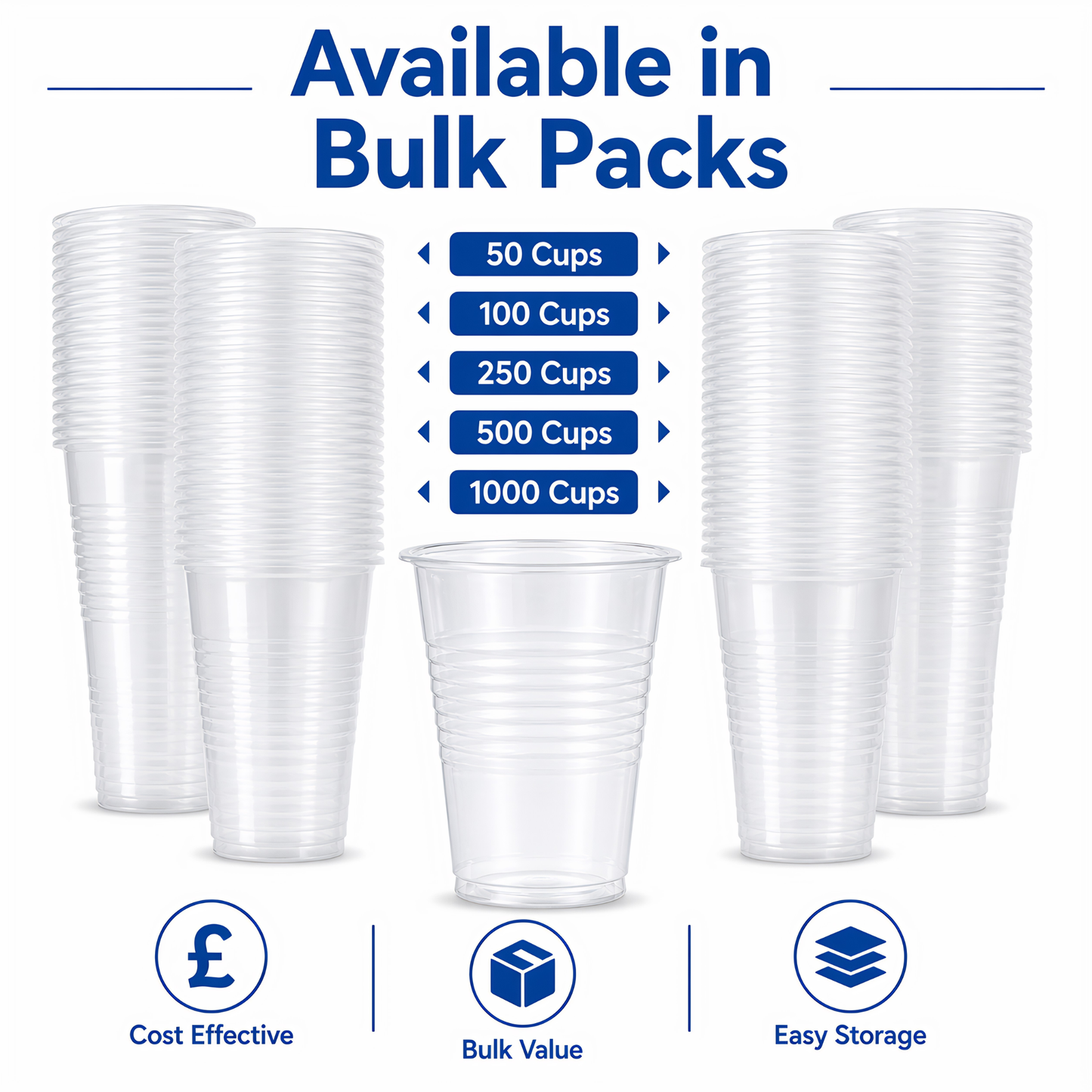Eco-Friendly Clear Water Cups 7oz | 100% Recyclable