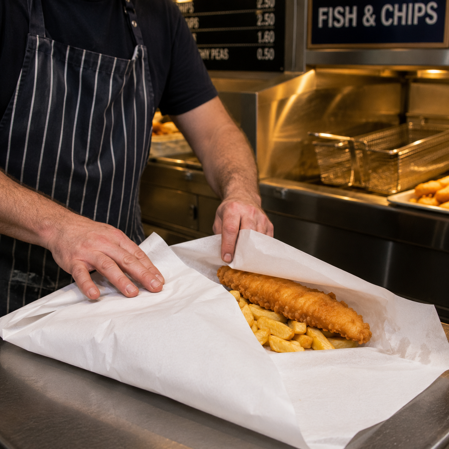 News Off Cut Fish & Chips Paper