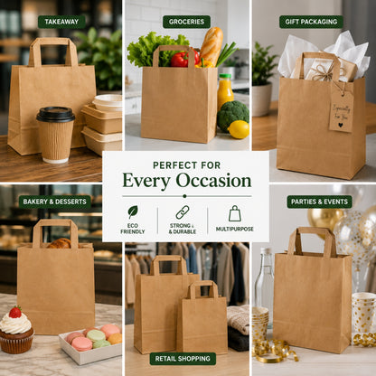 Eco-Friendly Brown SOS Paper Bag Small | Sustainable High-Strength Carry Bags