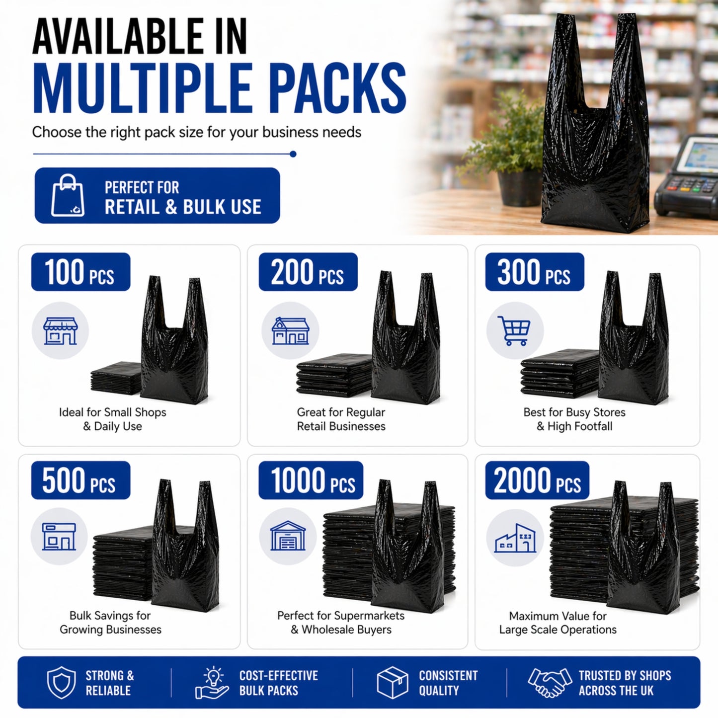Small Heavy Duty Poly Carrier Bottle Bag-  8x13x18"