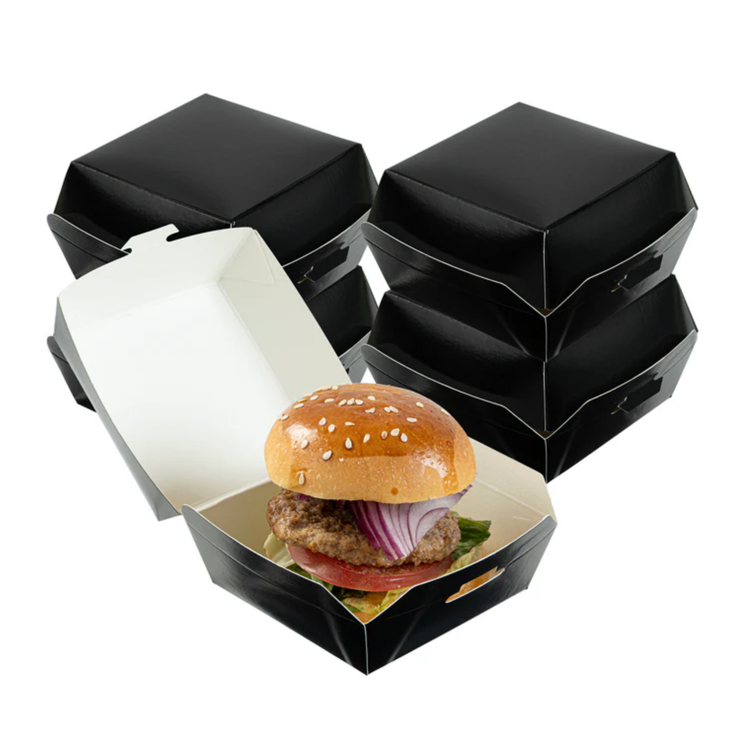 Black Corrugated Burger Box EP6 Takeaway Containers