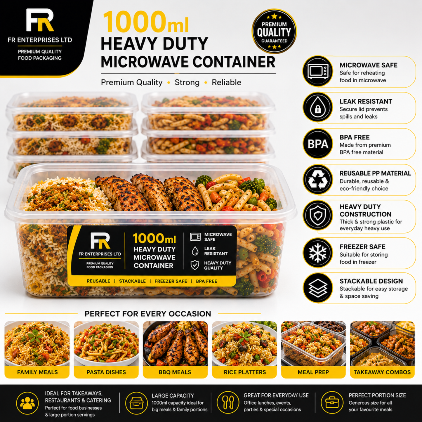 Heavy Duty Microwave Container with Lids