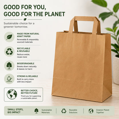 Eco-Friendly Brown SOS Paper Bag Small | Sustainable High-Strength Carry Bags