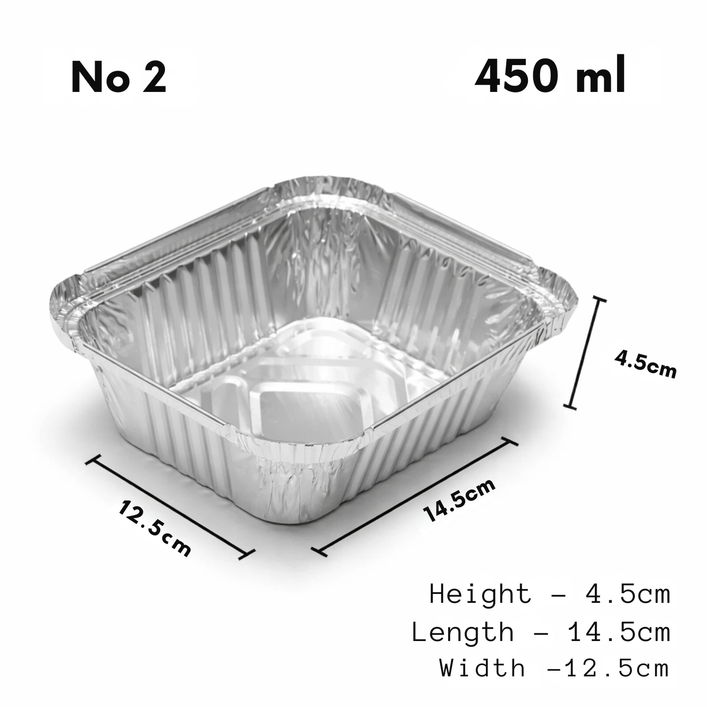 Heavy-Duty Aluminum Foil Containers with Lids No.2