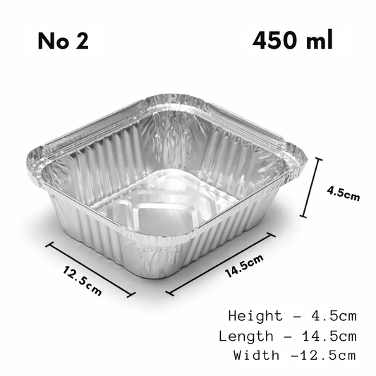 Heavy-Duty Aluminum Foil Containers with Lids No.2