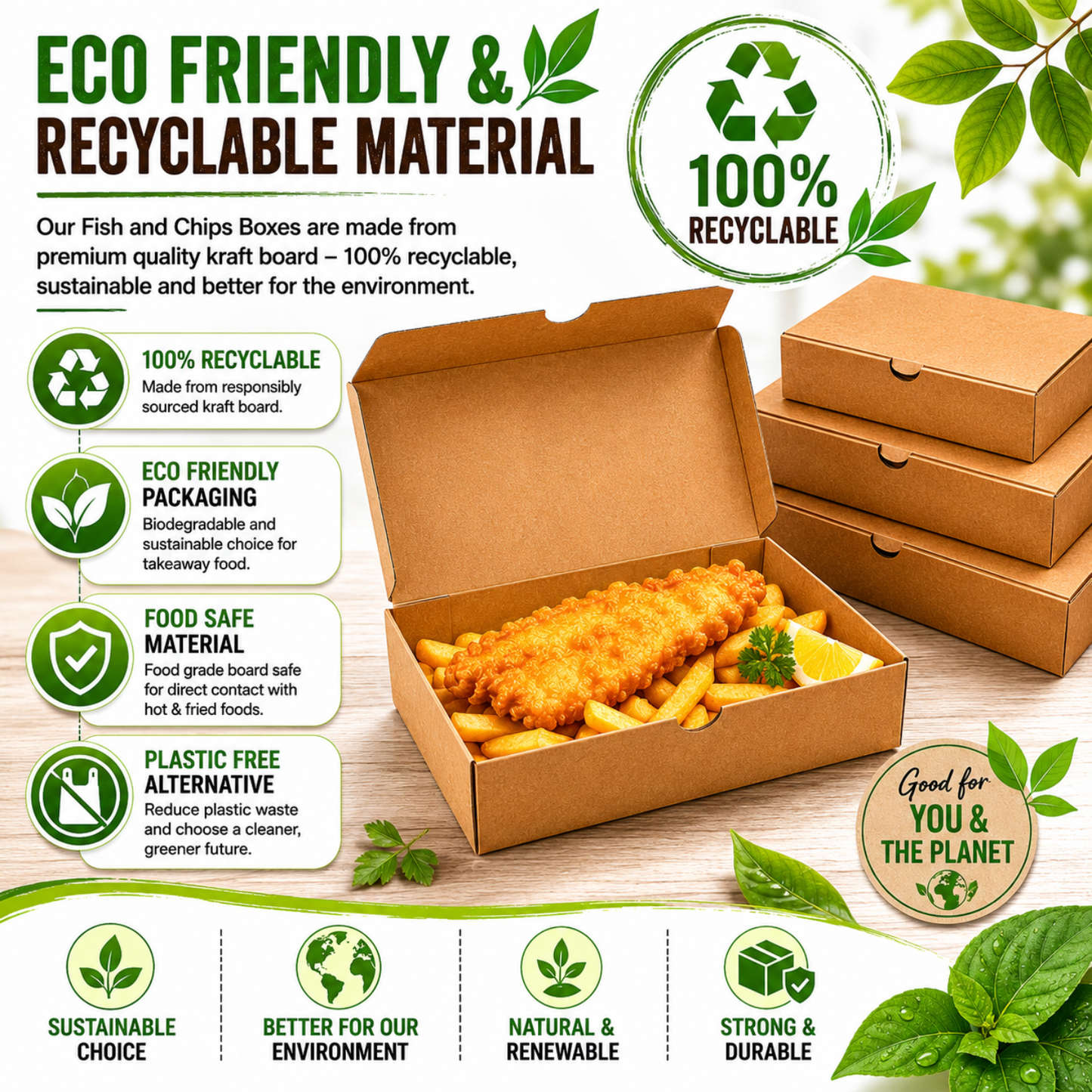 Plain Brown Fish and Chips Box
