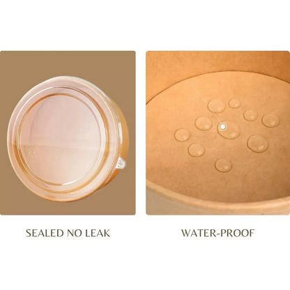 Eco-Friendly Round Kraft Bowl with Secure Lids