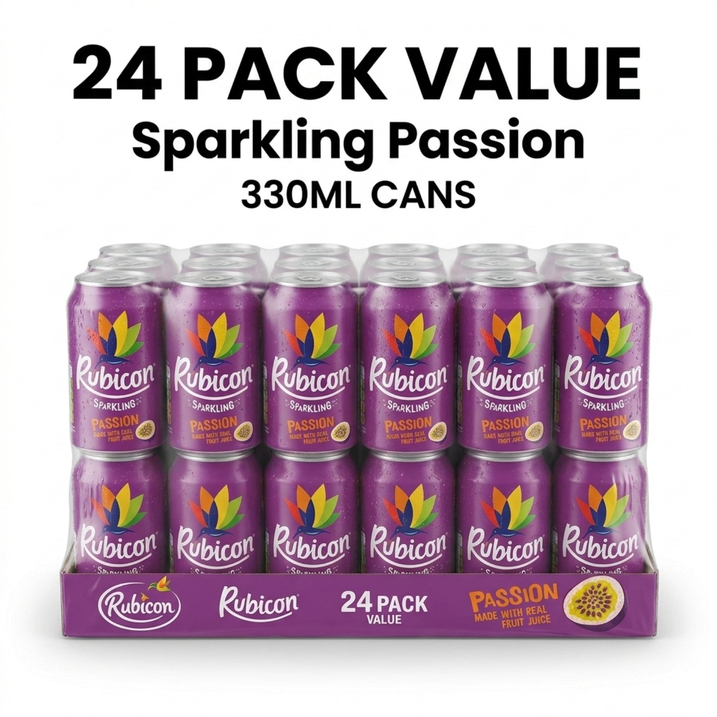 CAN Rubicon Passion Sparkling Fruit Juice- 24x330ML