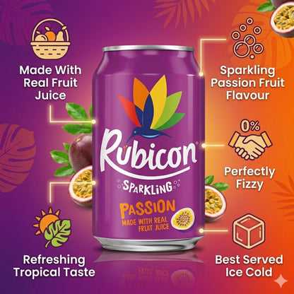 CAN Rubicon Passion Sparkling Fruit Juice- 24x330ML