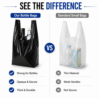 Small Heavy Duty Poly Carrier Bottle Bag-  8x13x18"