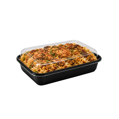 Heavy Duty Rectangular Black Base Container with Lids