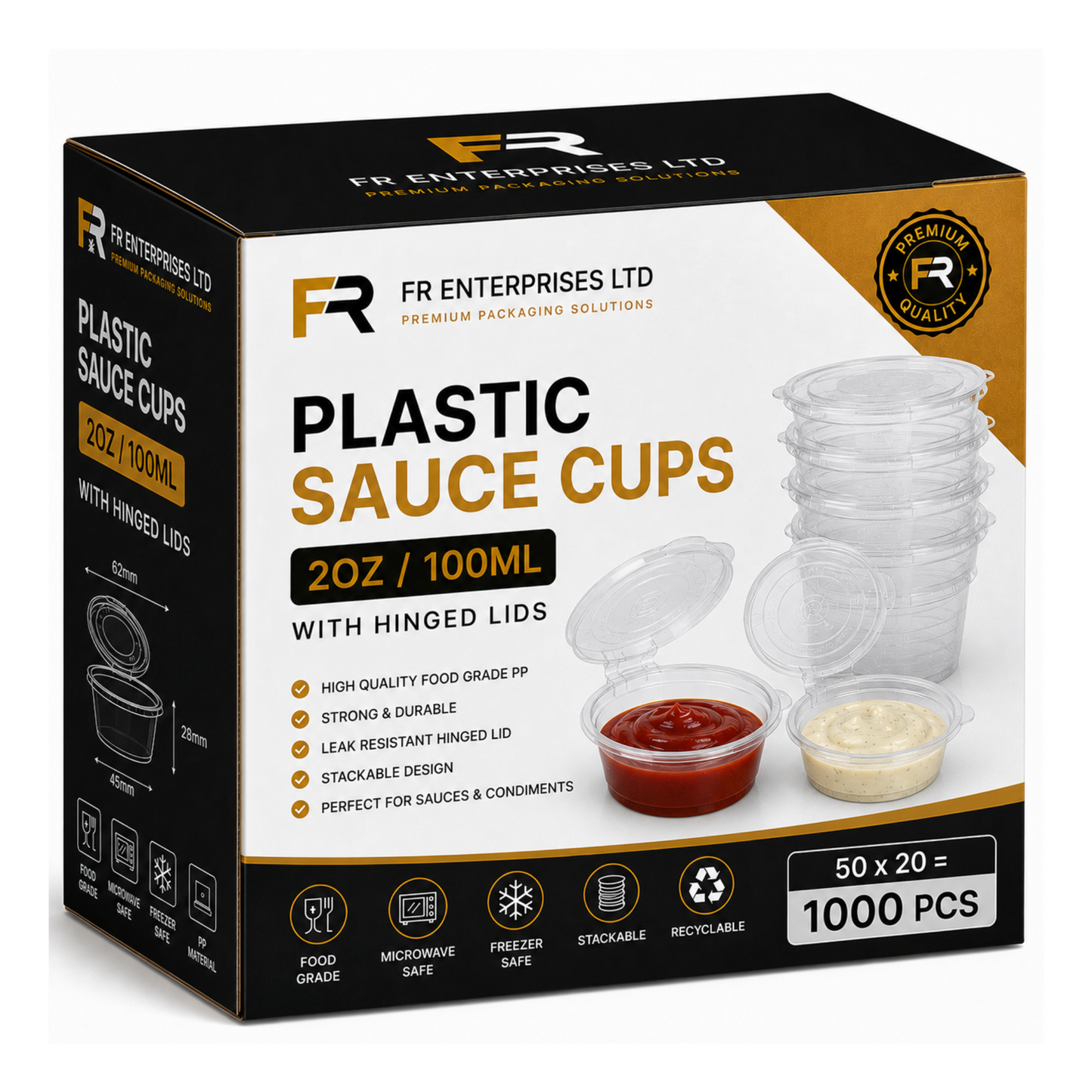 FR Heavy Duty Sauce Cups with Lids