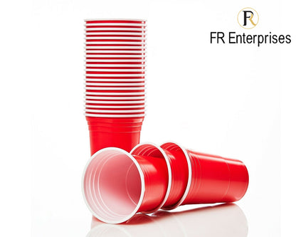 Red Reusable Plastic Beer Cups