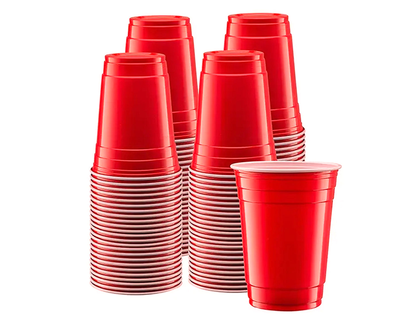 Red Reusable Plastic Beer Cups